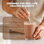 Athonix OFFSET Chocolate Bliss being mixed in a clear glass highlighting real-life use moments